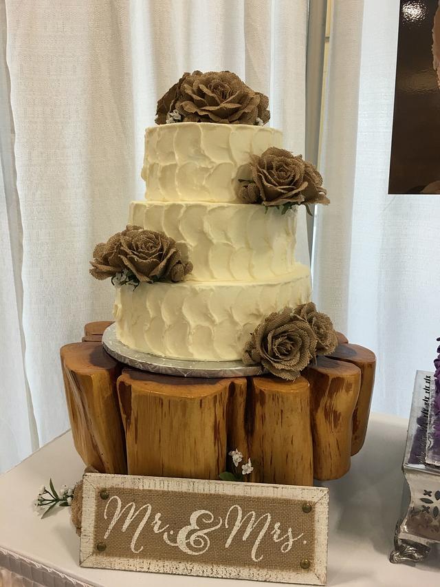 Rustic Wedding Cake - Decorated Cake by Brandy-The Icing - CakesDecor