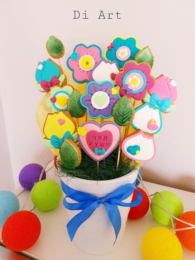 Cookie bouquet of flowers 
