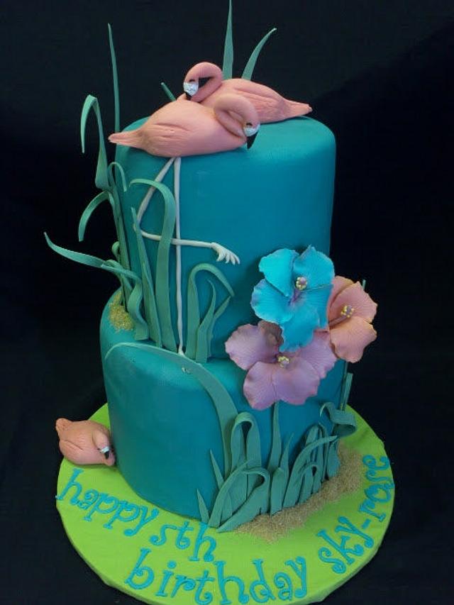 Flamingo - Decorated Cake by Elyse Rosati - CakesDecor