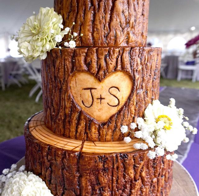 Tree Stump Wedding Cake - Cake by Custom Cakes by Ann - CakesDecor