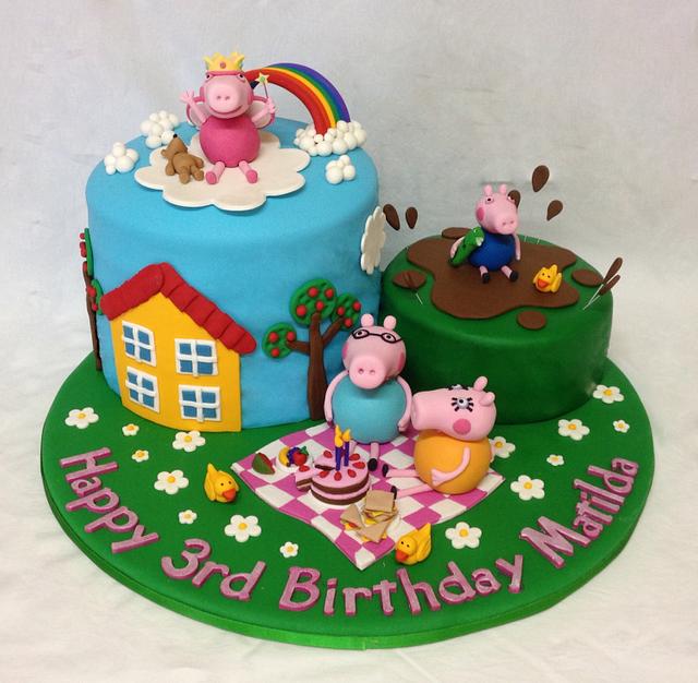 A Peppa Pig Picnic cake - Decorated Cake by Jade - CakesDecor