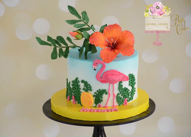 Flamingo cake - Decorated Cake by BettyCakesEbthal - CakesDecor