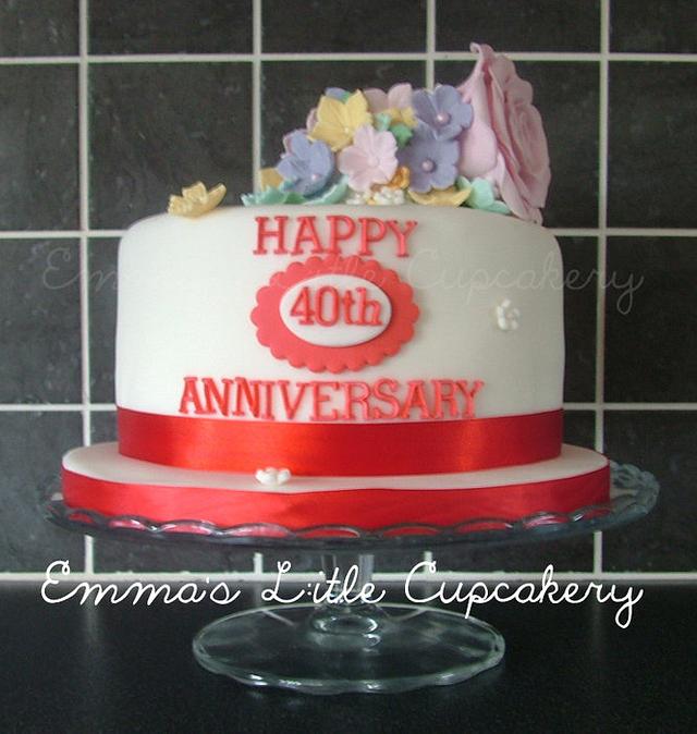 40th Wedding Anniversary Cake - Decorated Cake by Emma - CakesDecor