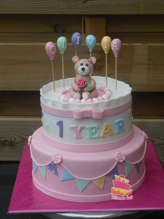 baby girl cake Decorated Cake by Liliana Vega CakesDecor