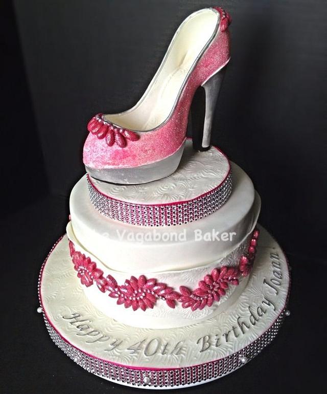 Pink Bling Shoe cake - Cake by The Vagabond Baker - CakesDecor