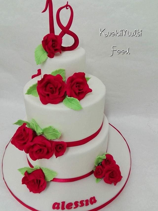 Birthday In Red Cake By Donatella Bussacchetti Cakesdecor 6376