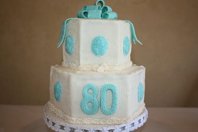 80th Birthday Victorian Lace Cake
