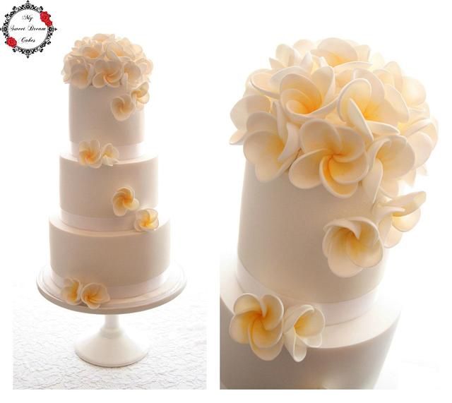 Frangipani Wedding Cake Decorated Cake by My Sweet CakesDecor