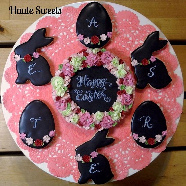 Chalkboard Easter Cookies - Decorated Cookie by Hiromi - CakesDecor