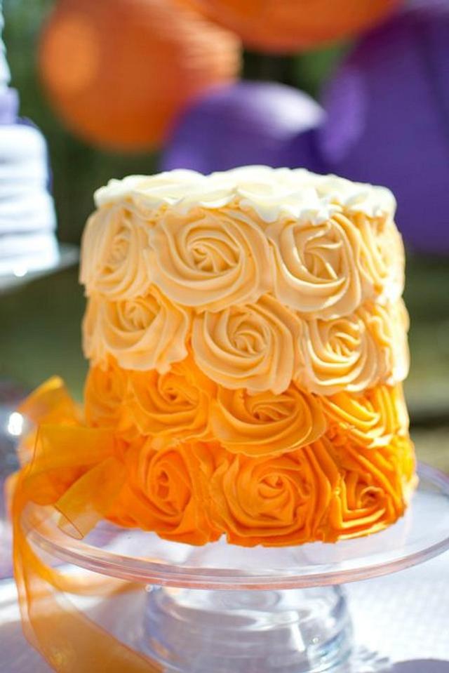 Ombre Orange Rose Cake - Cake by K Blake Jordan - CakesDecor