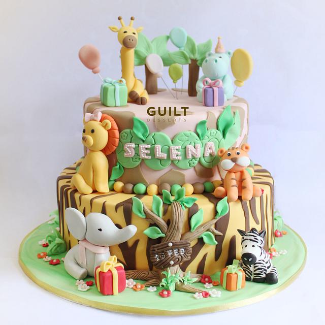 Jungle Cake - Decorated Cake by Guilt Desserts - CakesDecor