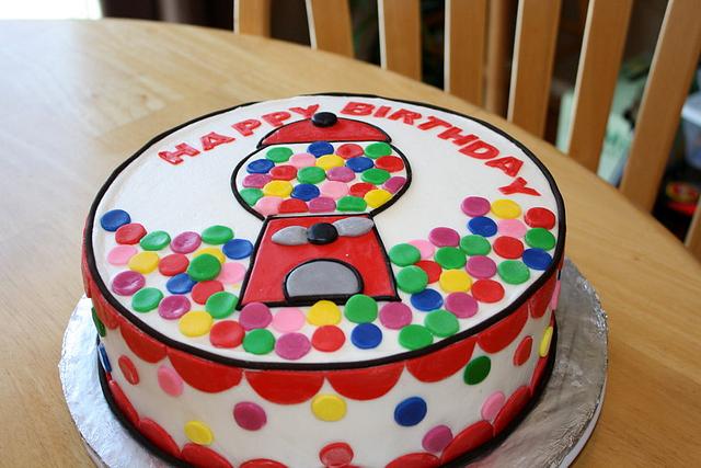 Gumball Machine Happy Birthday Cake