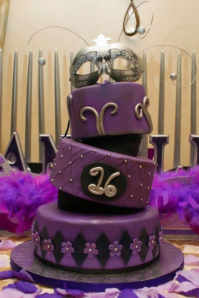 Masquerade Sweet 16 Cake - Cake by Karen - CakesDecor