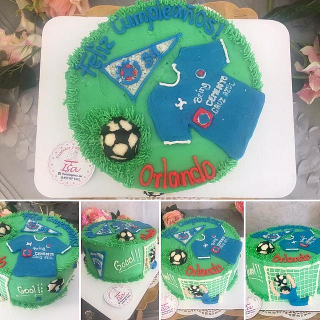 CRUZ AZUL FUTBOL - Decorated Cake by Pastelesymás Isa - CakesDecor