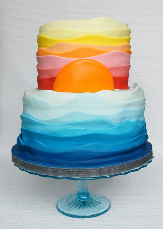 Ocean Meets the Sunset Cake by milissweets CakesDecor