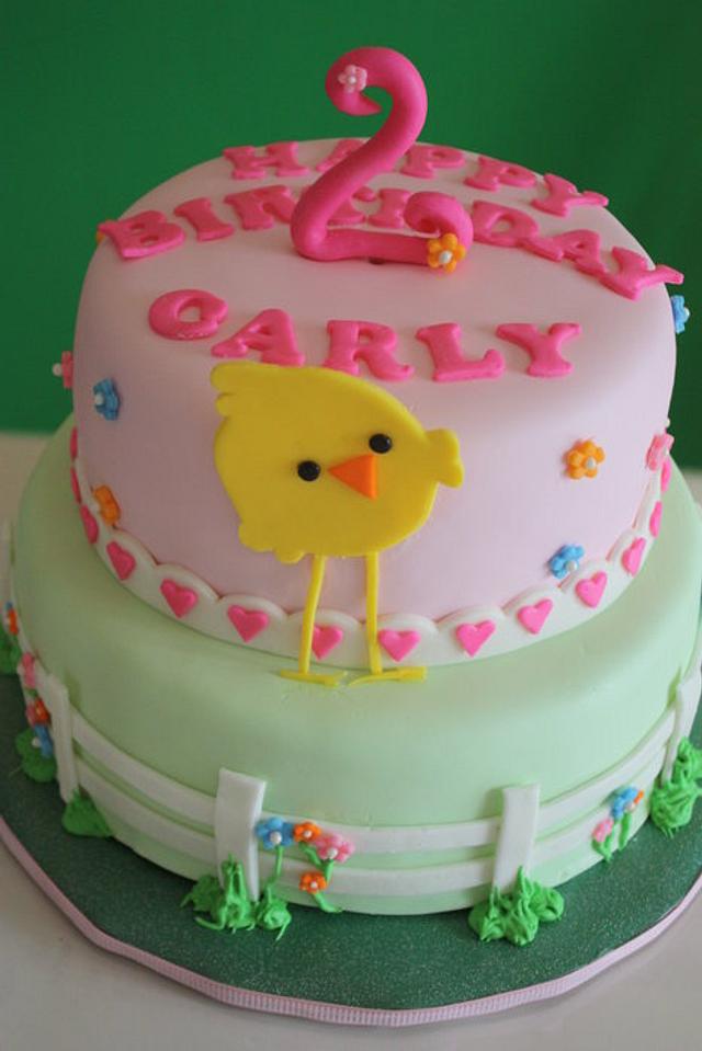 2nd Birthday Chick Cake