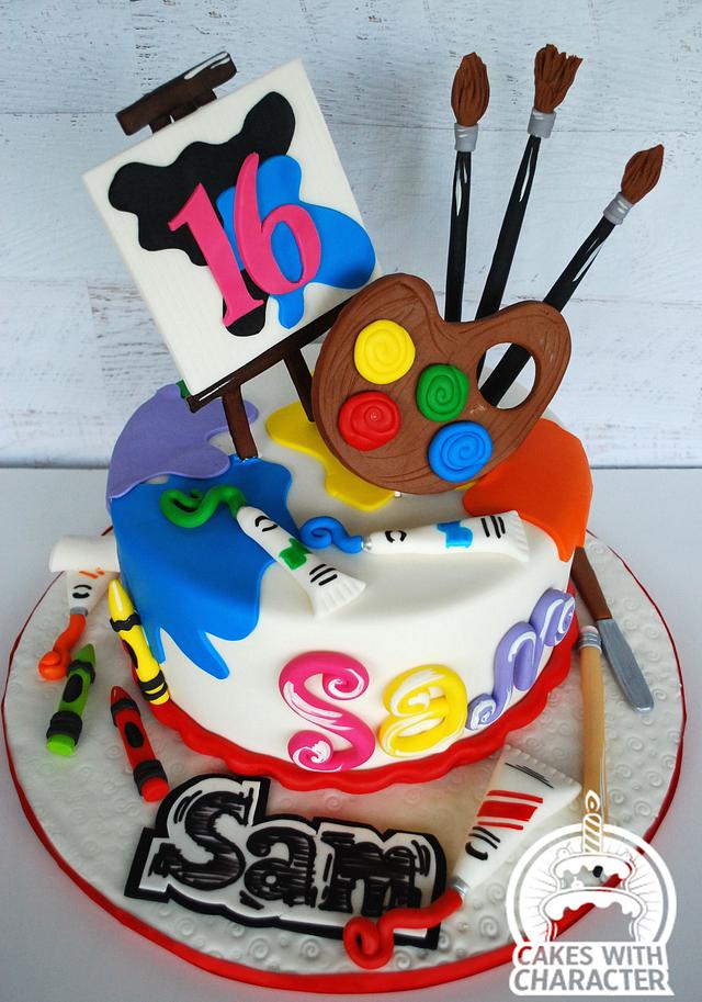 Art Themed Sweet 16 cake