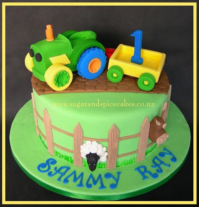 Toy Tractor - Decorated Cake by Mel_SugarandSpiceCakes - CakesDecor