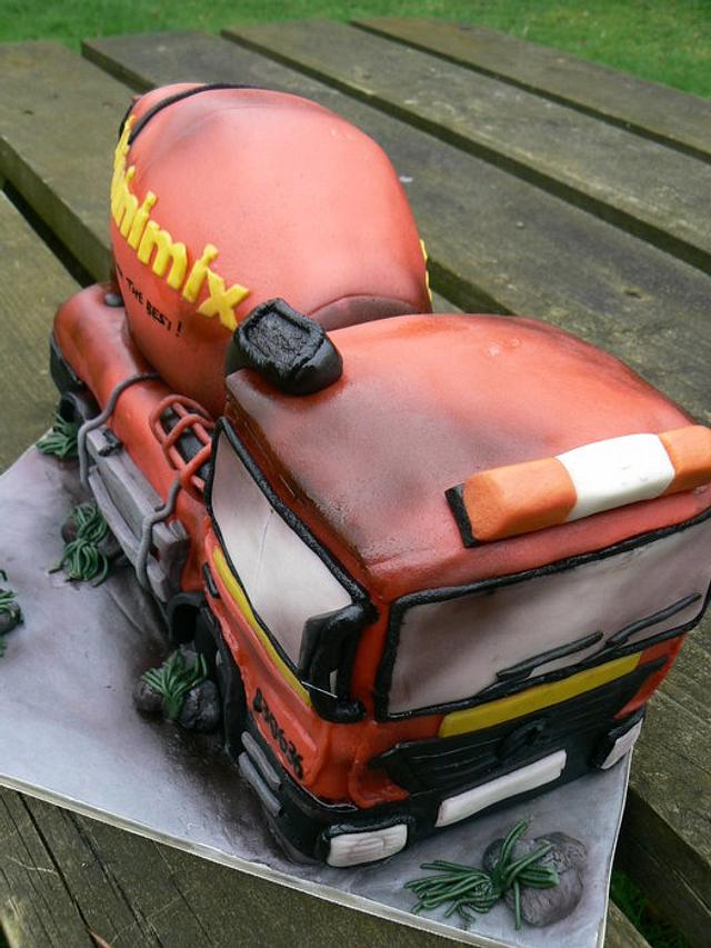 Cement Mixer lorry Decorated Cake by FANCY THAT CAKES CakesDecor