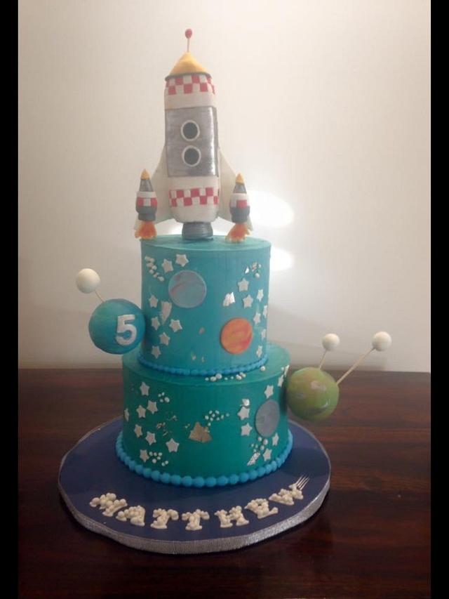 Space themed cake - Decorated Cake by Sugar coated by - CakesDecor