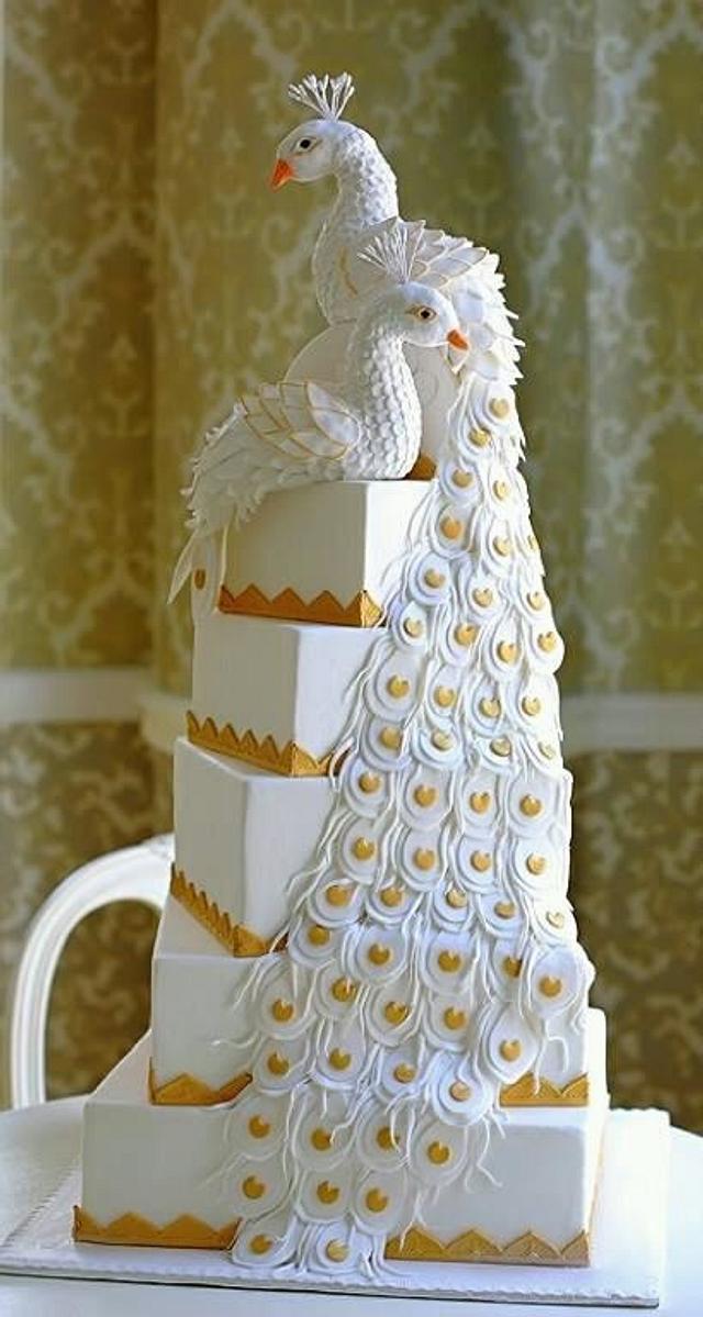 White Peacocks - Decorated Cake by Irina-Adriana - CakesDecor