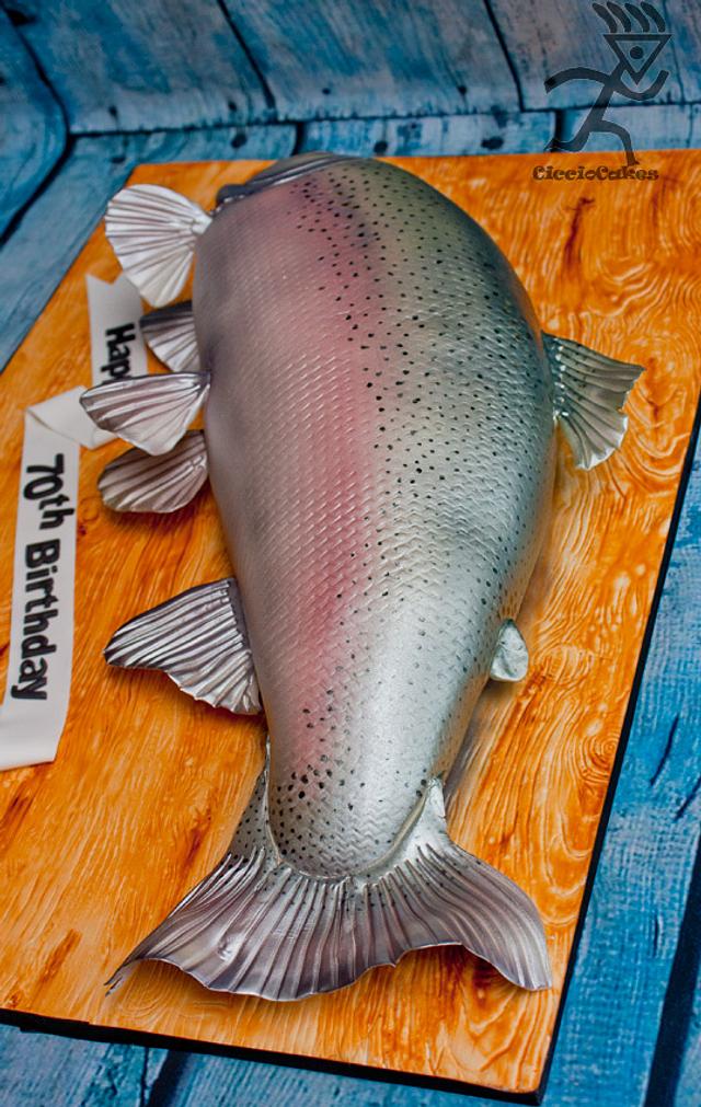 25" Rainbow Trout Cake - Cake by Ciccio - CakesDecor