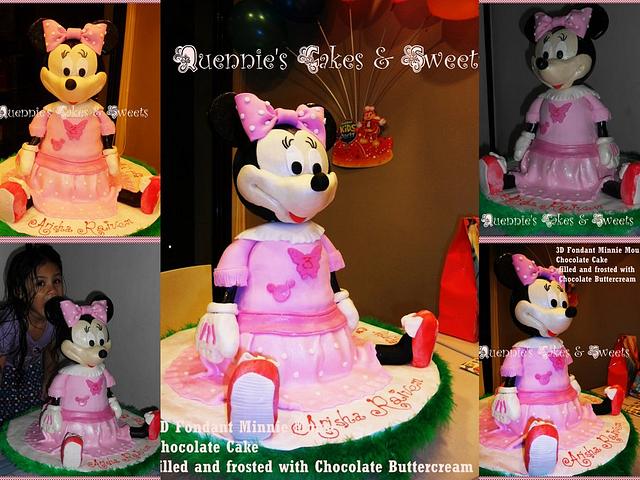 3D Minnie Mouse Fondant Cake