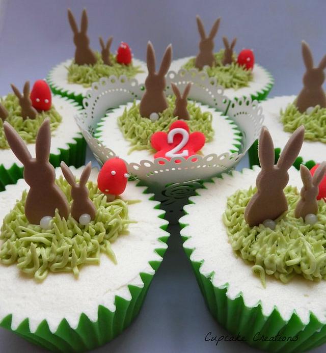 Rabbit Birthday Cupcakes - Decorated Cake by - CakesDecor