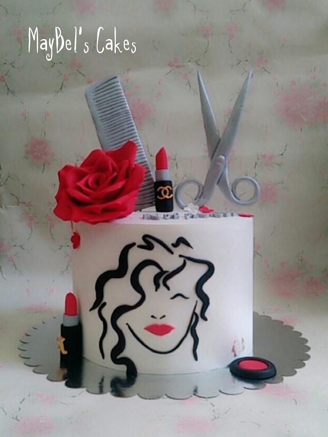 Hair stylist cake Decorated Cake by MayBel's cakes CakesDecor