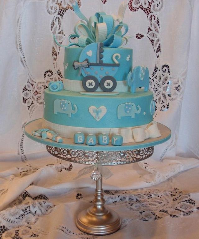 Blue Baby Shower - Decorated Cake by jan14grands - CakesDecor