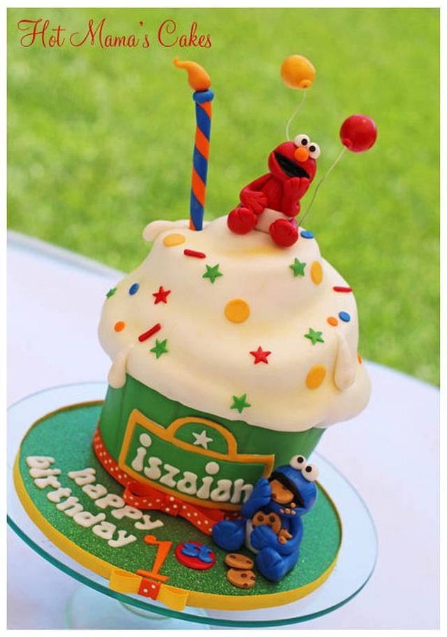 Elmo's Giant Cupcake