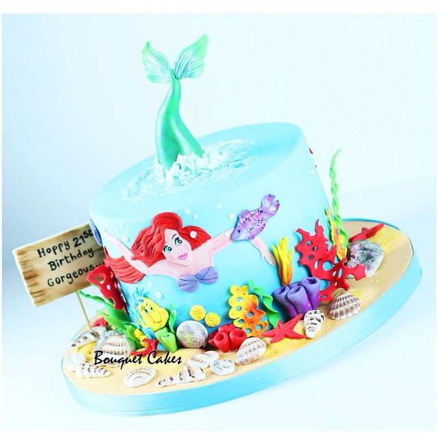 Mermaid cake - Cake by Ghada _ Bouquet cakes - CakesDecor