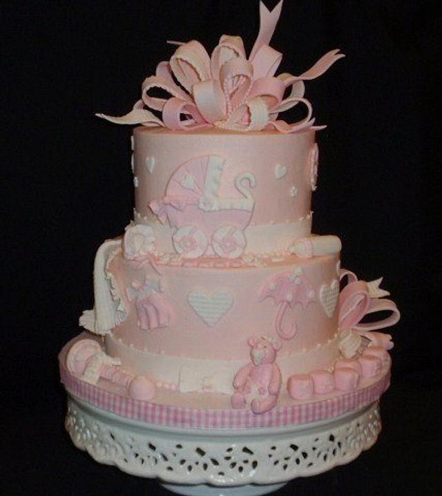 Pink, Pink Baby Shower - Decorated Cake by jan14grands - CakesDecor