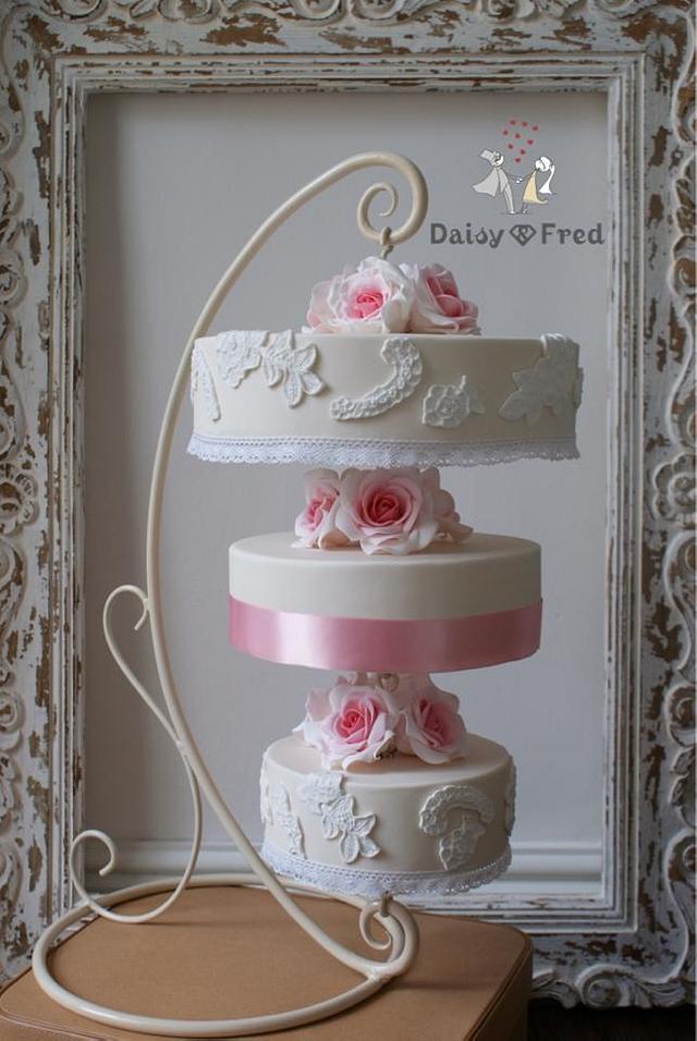 Hanging upside down wedding cake - Decorated Cake by - CakesDecor