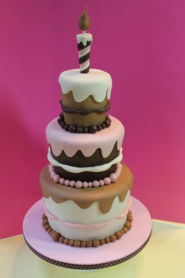 Birthday Stack Decorated Cake by Delights by Design CakesDecor
