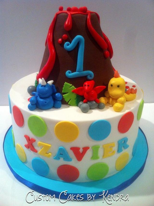 BABY DINO 1st BIRTHDAY - Decorated Cake By Kendra - CakesDecor