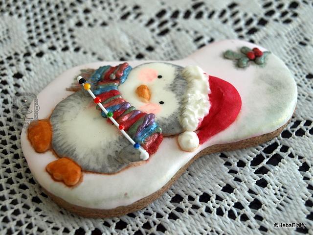 Christmas Penguin cookie