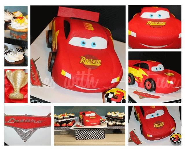 Lightning McQueen Cake-All Edible!!