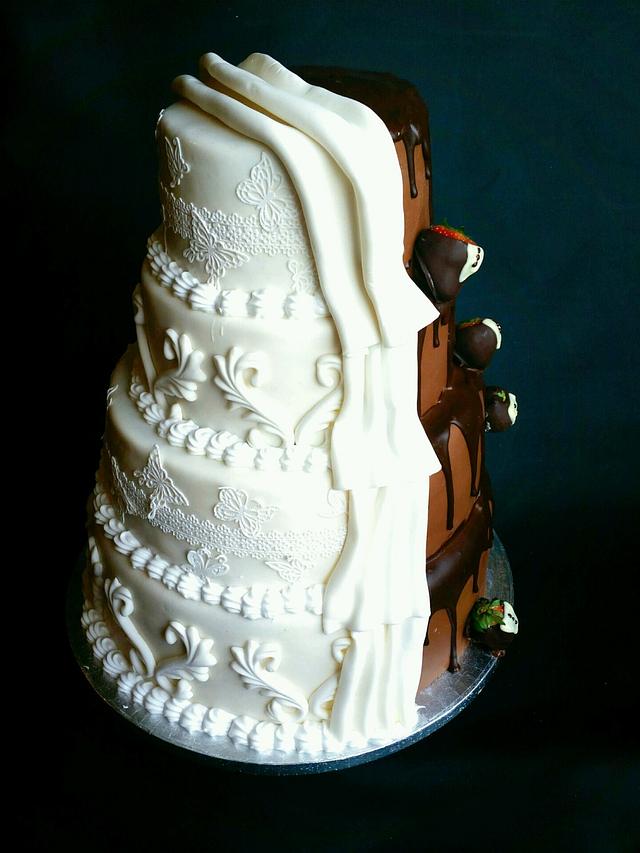 Weddingcake 50 50 Cake by Jennylangberg CakesDecor