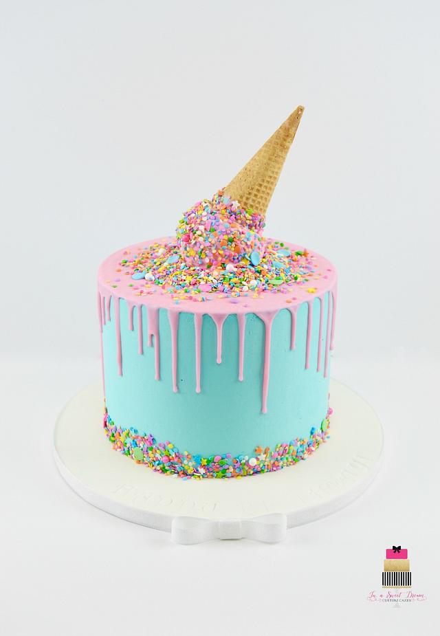 Ice Cream Theme Cake - Decorated Cake By Mercedes - Cakesdecor