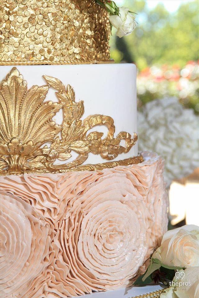 Regal Blush & Gold Wedding Cake - Cake by Cakes ROCK!!! - CakesDecor