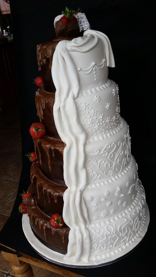 Two Tone Indulgence Wedding Cake Cake By Novel T Cakes Cakesdecor