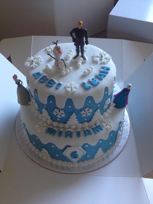 Frozen 2 tier cake - Decorated Cake by Julie Anderson - CakesDecor