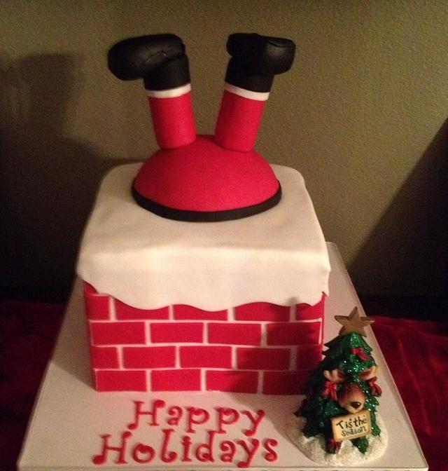 Santa in chimney cake. 
