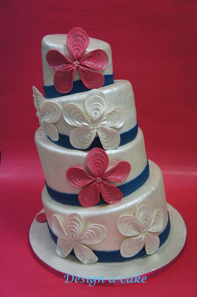 wonky wedding cake Cake by Alessandra CakesDecor