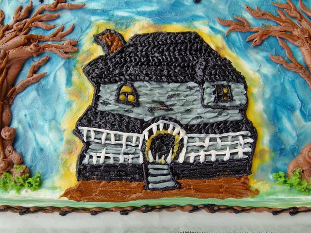 Monster House cake in buttercream