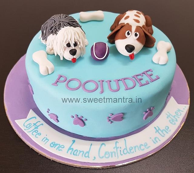 puppy fondant cake