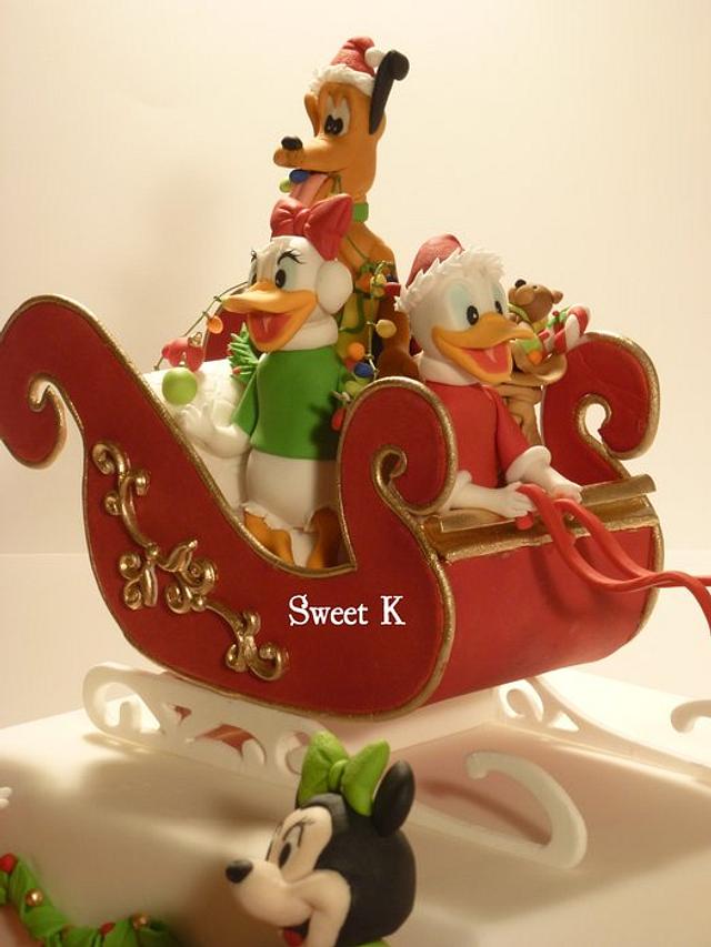 Mickey's sleigh and friends