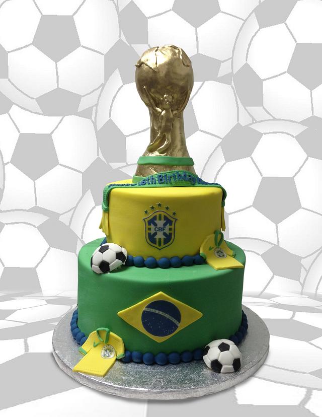 Brazil football theme cake 2