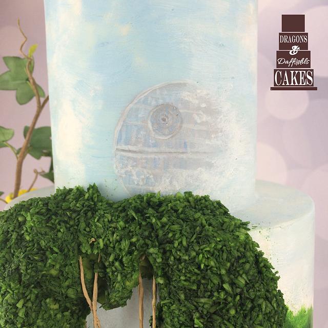 Our woodland and Star Wars wedding cake 